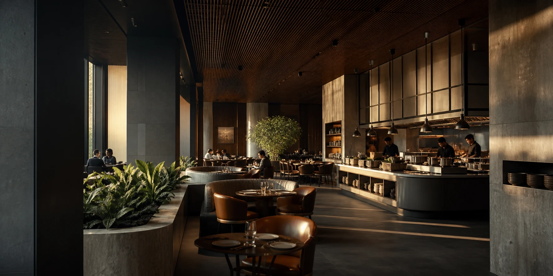 Hospitality space in operation